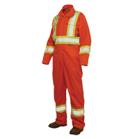 Unlined Safety Coveralls, X-Large, High Visibility Orange - Tough Duck S79211-BLAZE-XL