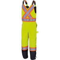 5041BB Pantalon &agrave; bretelles matelass&eacute; imperm&eacute;able, Polyester, Grand, Jaune lime haute visibilit&eacute; - Pioneer V1120661-L
