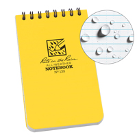 Carnet de notes de poche &agrave; spirale, Couverture souple, Jaune, 100 Pages, 3" , 5" - Rite In The Rain 135