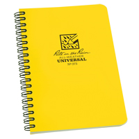 Carnet de notes de poche &agrave; spirale lat&eacute;rale, Couverture souple, Jaune, 64 Pages, 4-5/8" , 7" - Rite In The Rain 373
