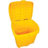Bacs d'entreposage pour sel & sable, Avec Moraillon, 21" x 27" x 26", 4,24 pi³, Jaune - Produits d’entretien RMP 
