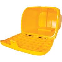 Bacs d'entreposage pour sel & sable, Avec Moraillon, 21" x 27" x 26", 4,24 pi³, Jaune - Produits d’entretien RMP 