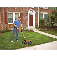 3-in-1 Compact Mower, Push Walk-Behind, Electric, 12" Cutting Width - Black & Decker MTE912