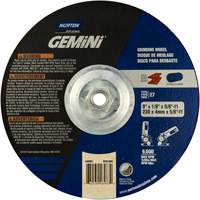 Meule &agrave; tronçonner Gemini, 9" x 1/8", Arbre de 5/8"-11, Type 27, Oxyde d'aluminium, 6600 Tr/min - Norton 66253048983