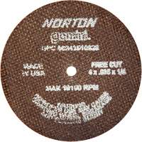 Portable Small Diameter Reinforced Cut-Off Wheels - Gemini&reg;, 4" x 0.035", 1/4" Arbor, Type 1, Aluminum Oxide, 19100 RPM - Norton 66243510629