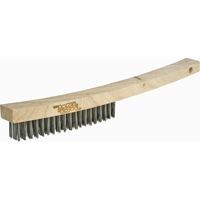 Brosse &agrave; r&eacute;curer industrielle &agrave; manche long, Acier au carbone, 4 x 19 rangs de fils, Longueur 13-3/4" - Weld-Mate 