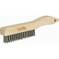 Brosses &agrave; gratter industrielles &agrave; manche en patin, Acier inoxydable, 4 x 16 rangs de fils, Longueur 10-1/4" - Weld-Mate 