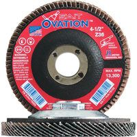 Ovation Flap Disc, 4-1/2" x 7/8", Type 27, 120 Grit, Zirconium - United Abrasives Inc. 78011