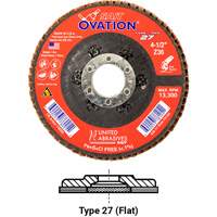 Ovation Flap Disc, 5" x 7/8", Type 27, 40 Grit, Zirconium - United Abrasives Inc. 78026