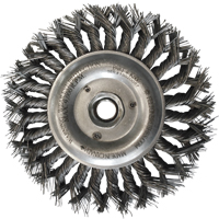 Wire Wheel Brushes, 6" Dia., 0.014" Fill, 5/8"-11 Arbor, Steel - Felton Brushes K603