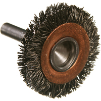 Brosses mont&eacute;es &agrave; fils cr&ecirc;p&eacute;s circulaires, 1-1/2", Fils 0,014", Tige 1/4" - Felton Brushes E303