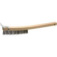 Scratch Brush With Scraper, Steel, 3 x 19 Wire Rows, 13" Long - Felton Brushes 1666