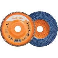 Disque &agrave; lamelles ALLSTEEL, 5" x 7/8", Type 27, Grain 80, Alumine de zirconium - Walter Technologies Pour Surface 15W508