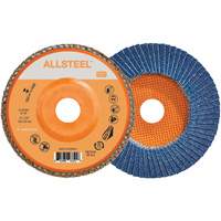 ALLSTEEL Flap Disc, 6" x 7/8", Type 27, 40 Grit, Zirconia Alumina - Walter Surface Technologies 15W604