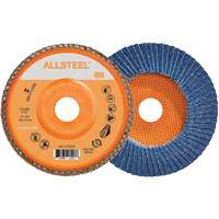 ALLSTEEL Flap Disc, 6" x 7/8", Type 27, 60 Grit, Zirconia Alumina - Walter Surface Technologies 15W606