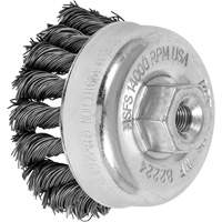 Brosse boisseau &agrave; fil nou&eacute;, 2-3/4" dia. x 5/8"-11 arbre -  