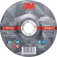 Silver Cut-Off Wheel, 5" x 0.045", 7/8" Arbor, Type 27, Ceramic, 12250 RPM - 3M AB87468