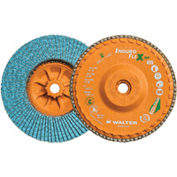 Enduro-Flex Alu Spin-On Flap Disc, 6" x 5/8"-11, Type 27, 80 Grit, Zirconia Alumina - Walter Surface Technologies 06U608