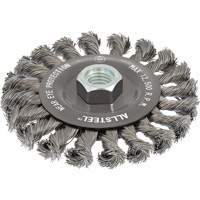 ALLSTEEL Wire Brush, 5" Dia., 0.02" Fill, 5/8"-11 Arbor, Steel - Walter Surface Technologies 13W551