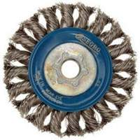 Full Cable Twist Wire Wheel, 5" Dia., 0.02" Fill, 5/8"-11 Arbor, Stainless Steel - Norton 66252833488