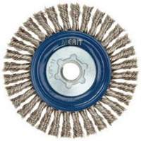 Stringer Bead Knot Wire Brush For Angle Grinders, 5" Dia., 0.02" Fill, 5/8"-11 Arbor, Stainless Steel - Norton 66252833491