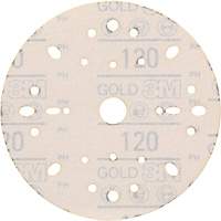 Hookit Gold Abrasive Disc, 6" Dia., 120 Grit, Aluminum Oxide, C-Weight - 3M 09282