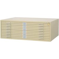 Classeurs en acier pour plans, 10 Tiroirs, 46-3/8" la x 35-3/8" p x 16-1/2" h - Safco 4986TS