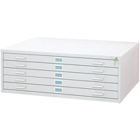 Classeurs En Acier Pour Plans-5 Tiroirs, 5 Tiroirs, 53-3/8" la x 41-3/8" p x 16-1/2" h - Safco 4998WHR