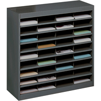 Casiers pour documentation &agrave; service intensif, Stationnaire, 36 fentes, Acier, 37-1/2" la x 12-3/4" p x 36-1/2" h - Safco 9221BLR