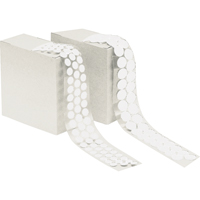 Fastener Dots, Hook, 1/2" Dia., Adhesive, White -  
