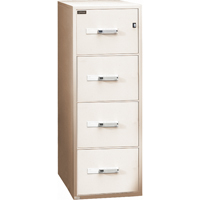 Fire Resistant Filing Cabinets, Steel, 4 Drawers, 19-3/4" W x 31" D x 54" H, Beige - Gardex GF400-BE