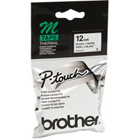 Ruban-&eacute;tiquette, 12 mm x 26-1/4', Noir sur blanc - Brother MK231