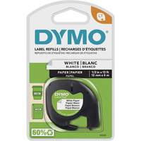 &eacute;tiquettes pour &eacute;tiqueteuse LetraTag Plus LT-100H, 12 mm x 13', Noir sur blanc - Dymo 91330