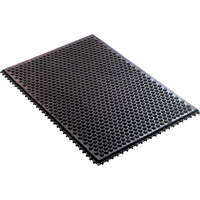 Syst&egrave;me de tapis anti-fatigue emboîtable en caoutchouc conducteur, Caoutchouc, 2' la c, 3' lo, 1/2" &eacute;paisseur, Noir -  