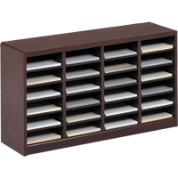 Casier &agrave; compartiments E-Z Stor pour documentation, Stationnaire, 24 fentes, Bois, 40" la x 11-3/4" p x 23" h - Safco 9311MH