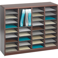 Casier &agrave; compartiments E-Z Stor pour documentation, Stationnaire, 36 fentes, Bois, 40" la x 3/4" p x 32-1/2" h - Safco 9321MH