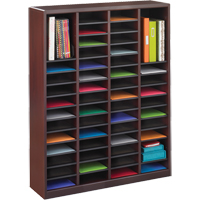 Casier &agrave; compartiments E-Z Stor pour documentation, Stationnaire, 60 fentes, Bois, 40" la x 3/4" p x 52-1/4" h - Safco 9331MH