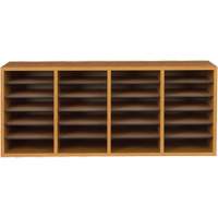 Casier &agrave; compartiments r&eacute;glable pour documentation, Stationnaire, 24 fentes, Bois, 39-1/4" la x 11-3/4" p x 16-1/4" h - Safco 9423MO