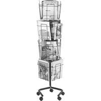 Pr&eacute;sentoirs pivotants pour documentation, Rotatif, 16 fentes, Fil m&eacute;tallique, 15" la x 15" p x 60" h - Safco 4139CH