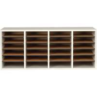 Casier &agrave; compartiments r&eacute;glable pour documentation, Stationnaire, 24 fentes, Bois, 39-1/4" la x 11-3/4" p x 16-1/4" h - Safco 9423GR