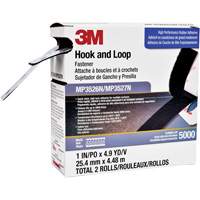 Reclosable Fastener, Hook & Loop, 5 yds x 1", Adhesive, Black - 3M MP3526/27-BLA
