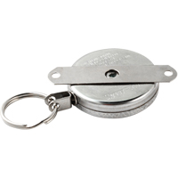 Self Retracting Key Chains, Chrome, 48" Cable, Mounting Bracket Attachment - Key-Bak 0487-002