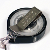 Retractable Mini-Bak&reg; ID Badge Holders, Plastic, 36" Cable, Belt Clip Attachment - Key-Bak 0057-005