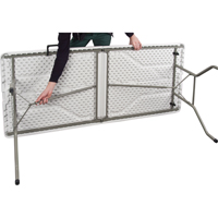 Fold-in-Half Table, Rectangular, 72" L x 30" W, Polyethylene, White - KLETON 
