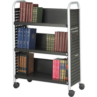 Chariots pour livres Scoot, 200 lb Capacit&eacute;, Noir, 14-1/4" p x 33" la x 44-1/4" h, Acier - Safco 5336BL
