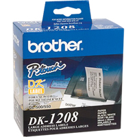 DK Series Address Labels, 1-1/2" W x 3-1/2" L, White - Brother DK1208