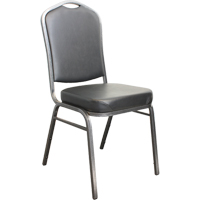 Chaises empilables, Vinyle, Hauteur 37", Capacit&eacute; 275 lb, Noir - Horizon Seating A117V