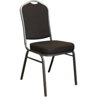 Chaises empilables, Tissu, Hauteur 37", Capacit&eacute; 275 lb, Noir - Horizon Seating A117F
