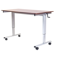 Adjustable Stand-Up Workstations, Stand-Alone Desk, 48-1/2" H x 48" W x 32-1/2" D, Walnut - Luxor H. Wilson STANDUP-CF48-DW