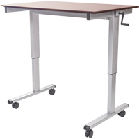 Adjustable Stand-Up Workstations, Stand-Alone Desk, 48-1/2" H x 59" W x 29-1/2" D, Walnut - Luxor H. Wilson STANDUP-CF60-DW
